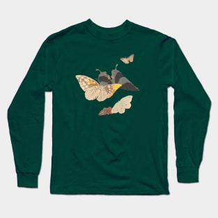 Moths and butterflies 19th century Japan Long Sleeve T-Shirt